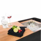 Modernes mobiles Bar-on-Wheels-Design mit Tisch aus Holz und Stahl - Giancalliope Viadurini