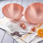 Handverzinnte Kupfer Halbkugel Bastardella mit Ring 22 cm - Giampiero Viadurini