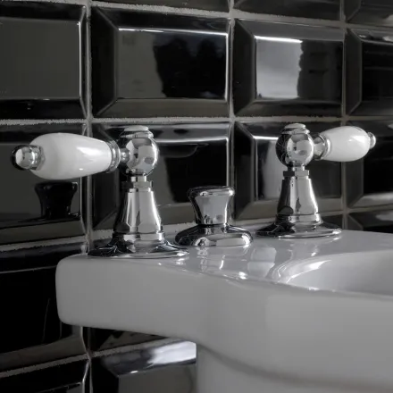 3-Loch-Bidetmischer mit interner Messinglieferung, hergestellt in Italien – Noriana Viadurini