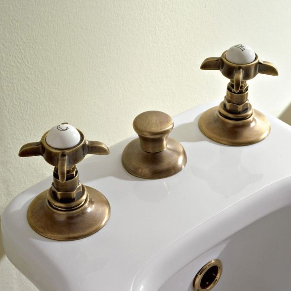 Batterie-bidet 3 löcher interne lieferung messing- und schmetterlingsgriffe - miriano
