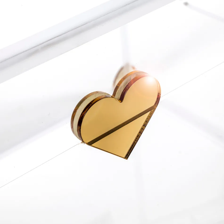 Aufbewahrungskoffer aus Plexiglas mit goldenen Details, hergestellt in Italien - Briseide Viadurini