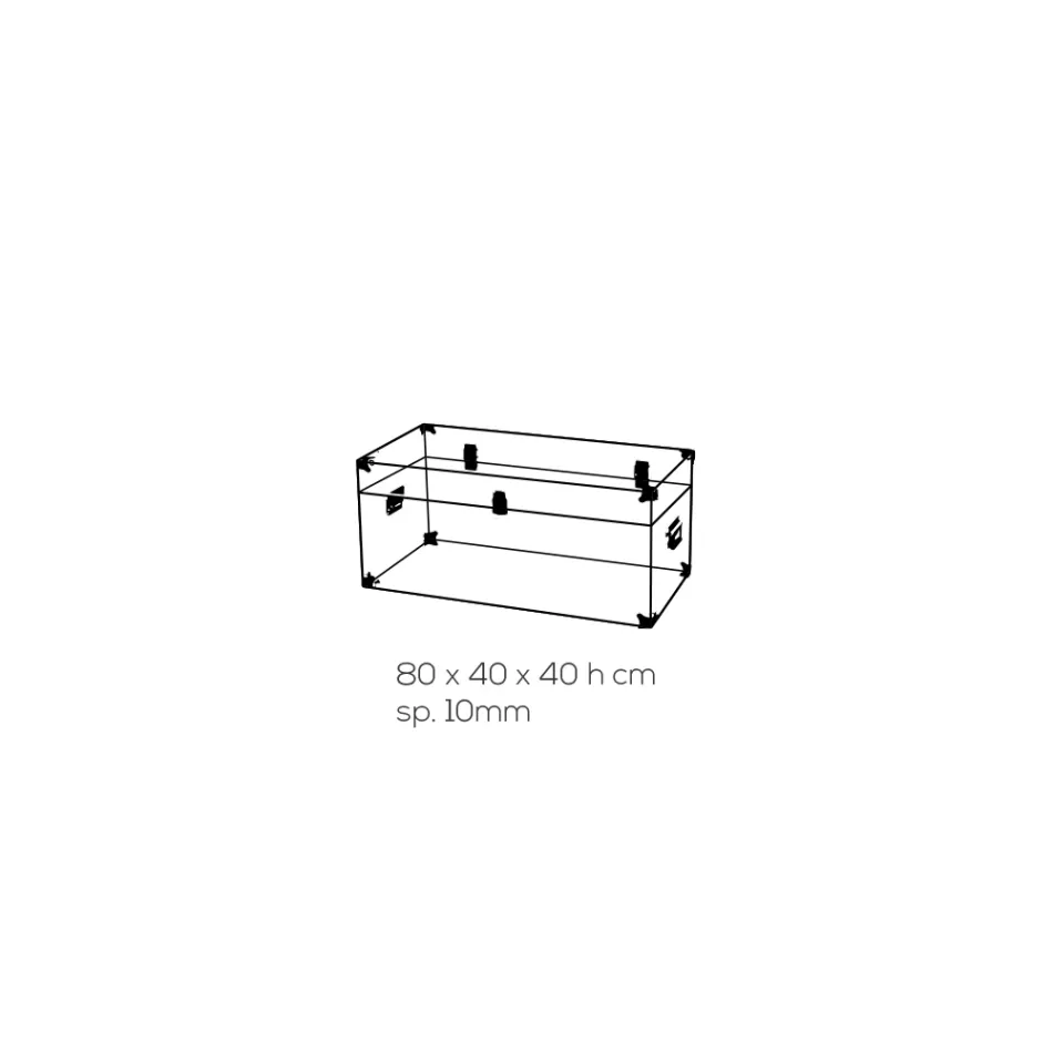 Design-Truhe aus transparentem Acrylglas und modernem Stahl - Dante Viadurini