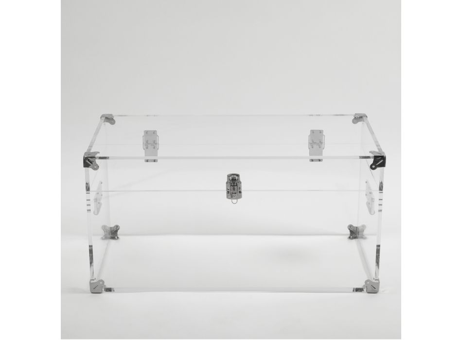 Design-Truhe aus transparentem Acrylglas und modernem Stahl - Dante