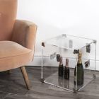 Koffer aus transparentem oder geräuchertem Acrylglas und modernem Stahl - Dante Viadurini