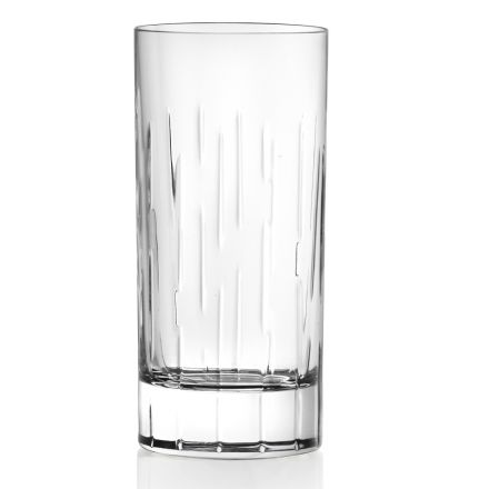 Hohes Glas in Öko-Kristall mit Segmenten, Luxury Line 12 Stück - Monnalisa Viadurini