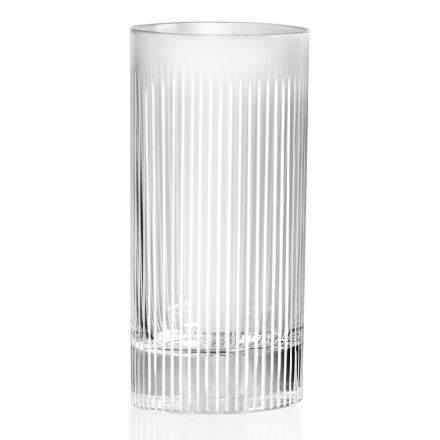 Eco Crystal Trinkglas Streifenoptik, Luxury Line 12 Stück - Davio Viadurini