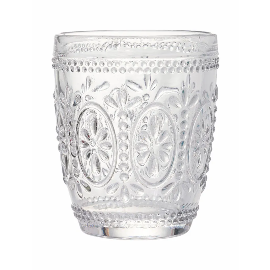 Dekorierte Wassergläser aus transparentem Glas 12 Stück - Palazzo Viadurini