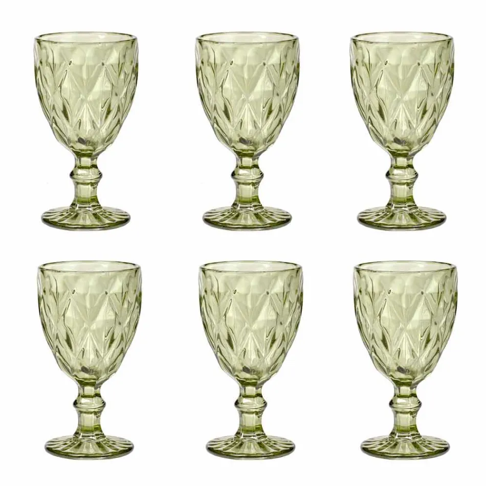 Modernes Design Glasfarbene Weingläser 6 Stück - Timon Viadurini