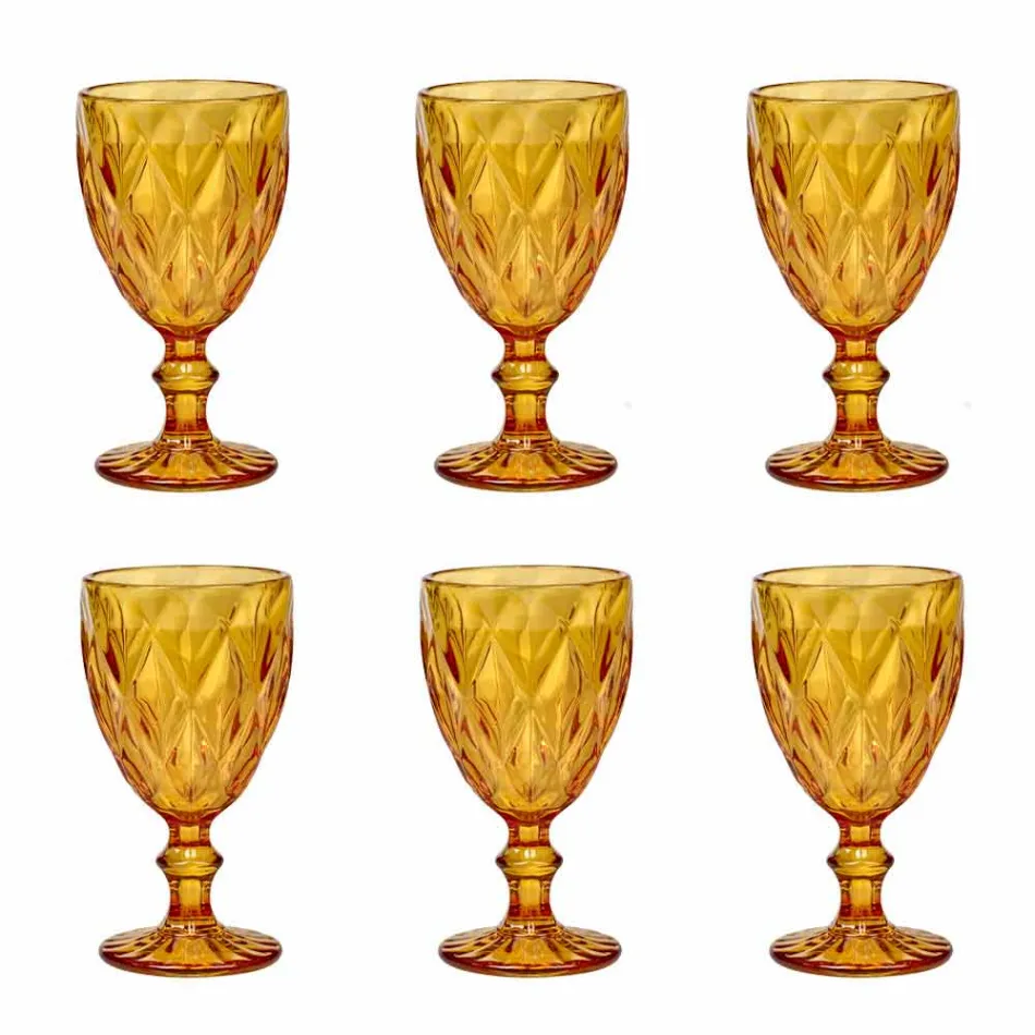 Modernes Design Glasfarbene Weingläser 6 Stück - Timon Viadurini