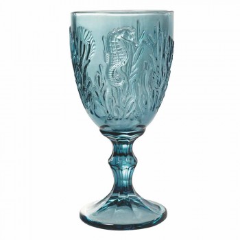 Gläser Wein oder wasserfarbenes Glas Marine Decor 12 Stück - Mazara