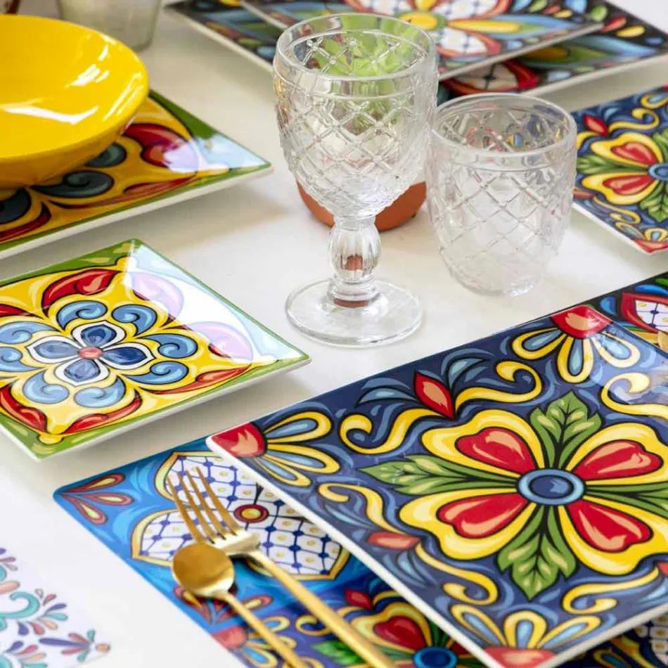 Transparente Glaswassergläser mit geschnitzten Verzierungen 12 Stück - Rocca Viadurini