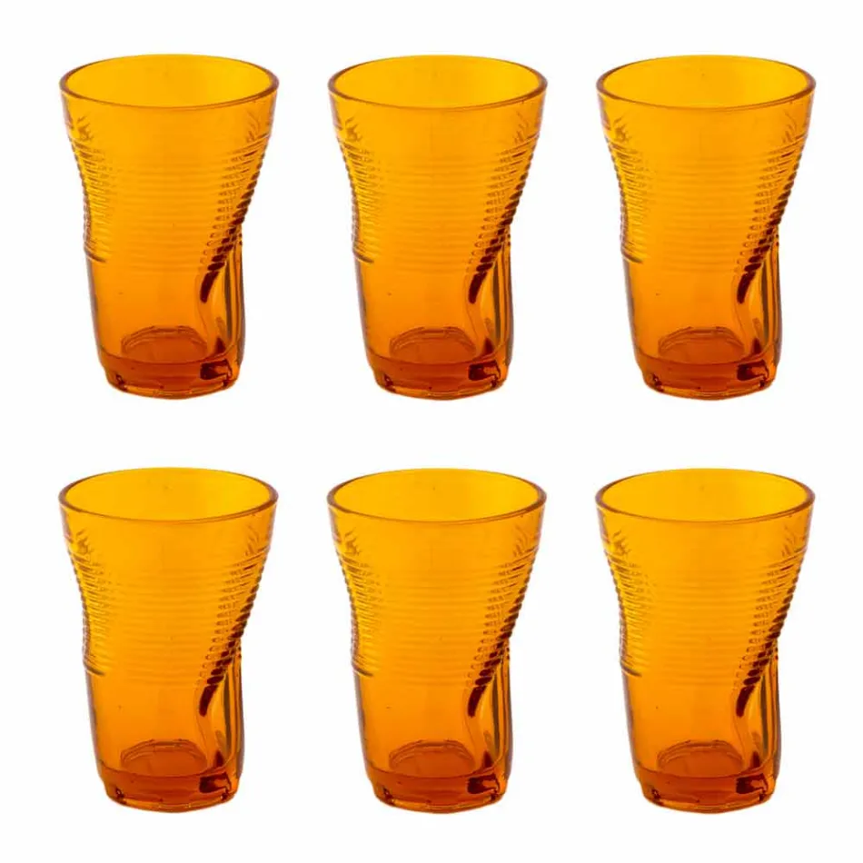 Farbige Glas Cocktailgläser 6 Stück zerknittertes Design - Sarabi Viadurini