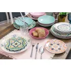 Moderne farbige Glas dekorierte Gläser, die Wasser dienen 12 Stück - Mix Viadurini