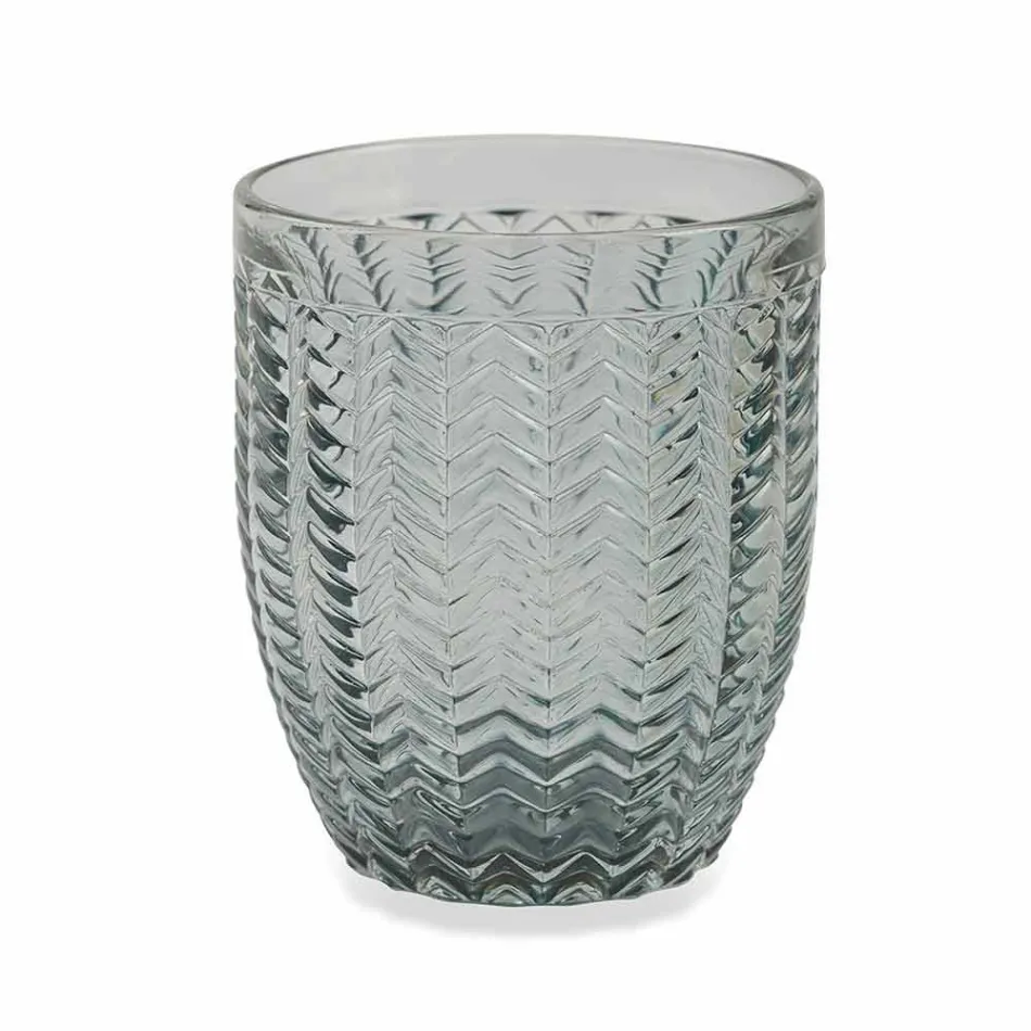 Moderne farbige Glas dekorierte Gläser, die Wasser 6 Stücke dienen - mischen Viadurini