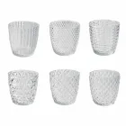 Dekorierte transparente Glasgläser, Modern Water Service 12 Stück - Mix Viadurini