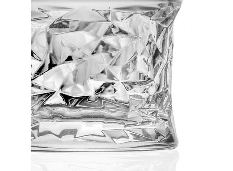 Niedrige Trinkgläser in Eco Crystal Square Dekoration 12 Stück - Ritmo Viadurini