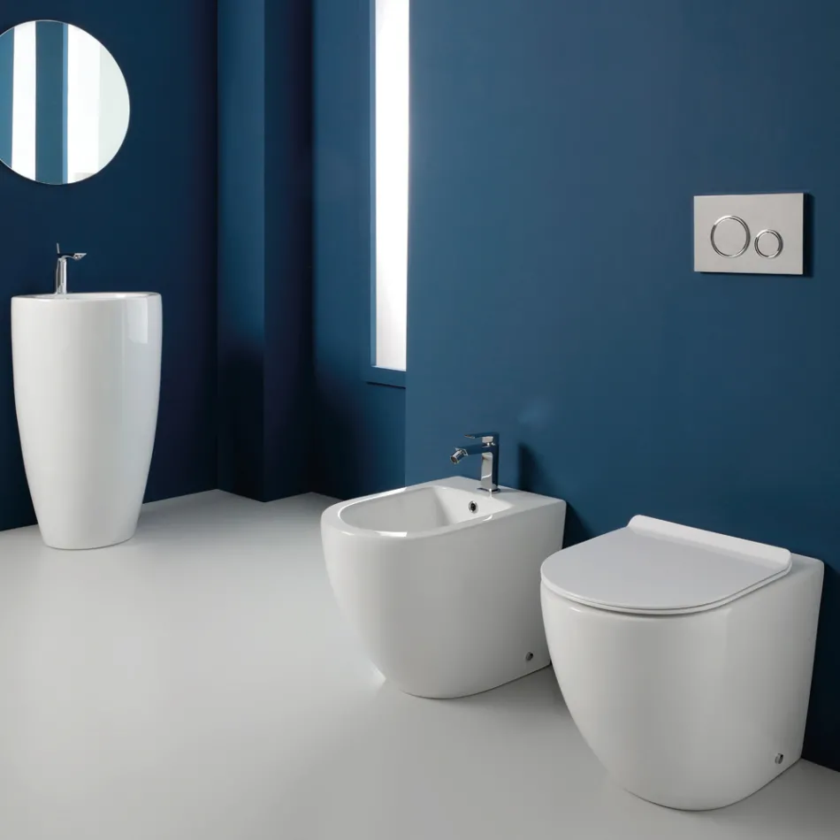 Aralia Einloch-Zyklon-Keramik-Bidet mit modernem Design Viadurini