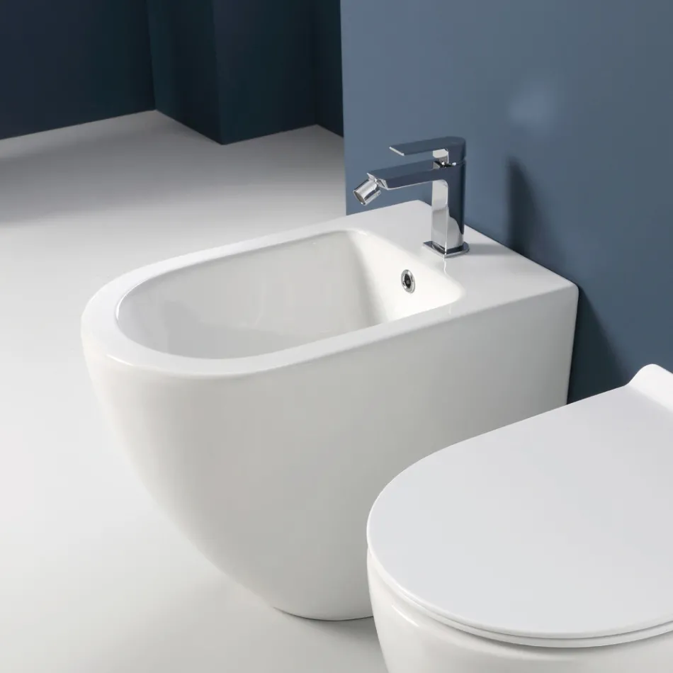 Aralia Einloch-Zyklon-Keramik-Bidet mit modernem Design Viadurini