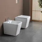 Bodenbidet mit einem Hahnloch aus weißer Keramik in elegantem, modernem Design – Giunco Viadurini