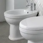 Stand-Bidet mit einem Hahnloch aus weißer Keramik in elegantem, modernem Design – Silica Viadurini
