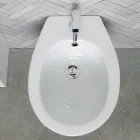 Stand-Bidet mit einem Hahnloch aus weißer Keramik in elegantem, modernem Design – Silica Viadurini
