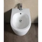 Aster Standbidet mit einem Hahnloch aus strapazierfähiger weißer Keramik in modernem Design Viadurini