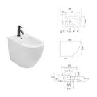 Bodenmontiertes Einloch-Bidet aus strapazierfähiger, weißer Keramik in modernem Design – Olmo Viadurini