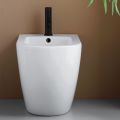 Bodenmontiertes Einloch-Bidet aus strapazierfähiger, weißer Keramik in modernem Design – Olmo