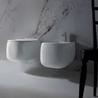 Hängendes Bidet aus weißer Gaiola-Keramik, made in Italy Viadurini