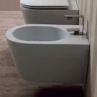 Hängendes Design-Keramik-Bidet Sun Round 57x37cm, hergestellt in Italien Viadurini