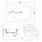 Hängendes Design-Keramik-Bidet Sun Round 57x37cm, hergestellt in Italien Viadurini