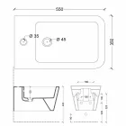 Design suspendiert Keramik Bidet Sun Square 55x35cm, hergestellt in Italien Viadurini