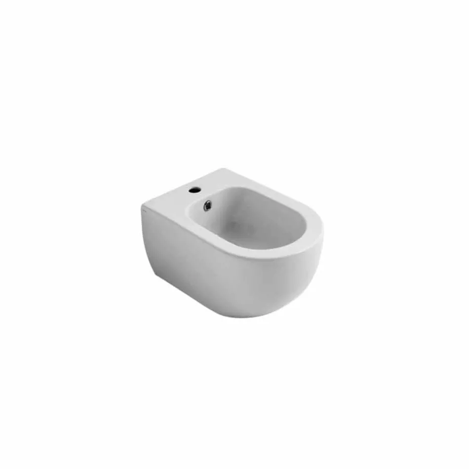 Modernes wandhängendes Bidet in weißer Keramik Star 50x35cm Made in Italy Viadurini