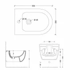 Modernes wandhängendes Bidet in weißer Keramik Star 50x35cm Made in Italy Viadurini