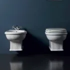 Modernes wandhängendes Bidet aus weißem Keramik Stil 54x36 cm, hergestellt in Italien Viadurini