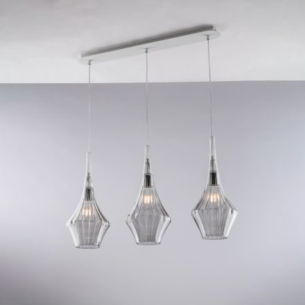 Eisengeländer mit Pyrex-Glas, hergestellt in Italien, für die Inneneinrichtung - Olimpo Viadurini