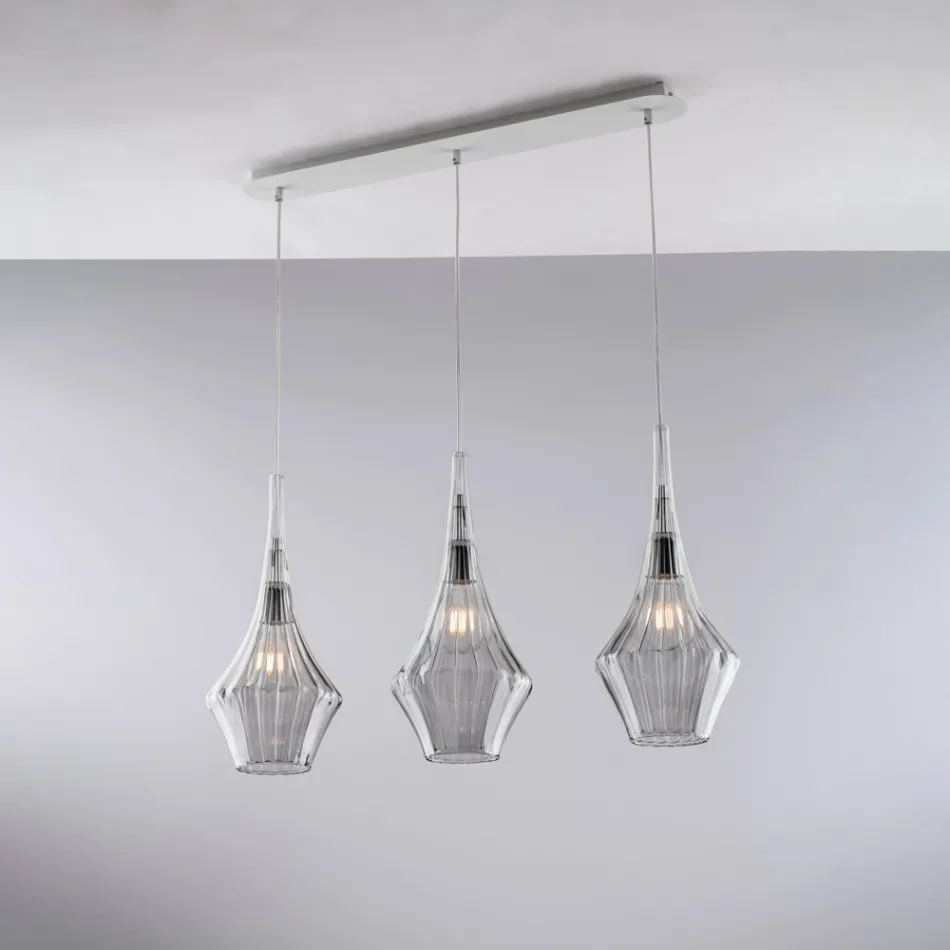 Eisengeländer mit Pyrex-Glas, hergestellt in Italien, für die Inneneinrichtung - Olimpo Viadurini