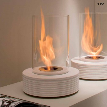 Bio Ethanol Tischkamin zum aufstellen rund aus Marmor Gordon