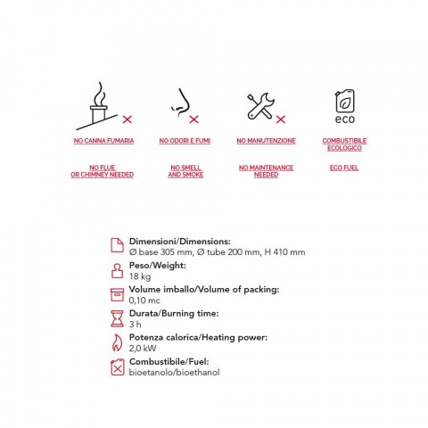 Bio Ethanol Tischkamin zum aufstellen rund aus Marmor Gordon