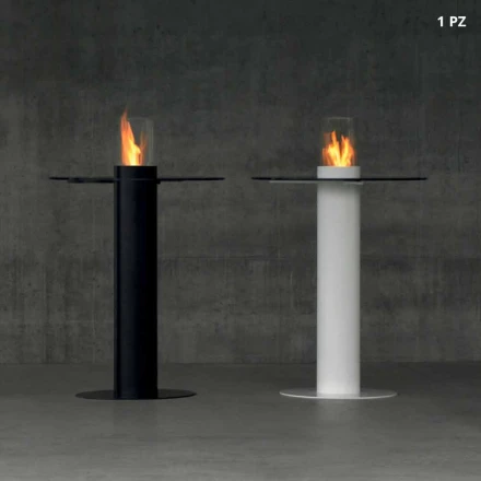 Biocamino Außen Bioethanol mit Glasplatte Dean-Tabelle Viadurini