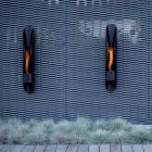 Wand-Bio-Kamin aus röhrenförmigem und modernem Design aus schwarzem Stahl - Jackson Viadurini