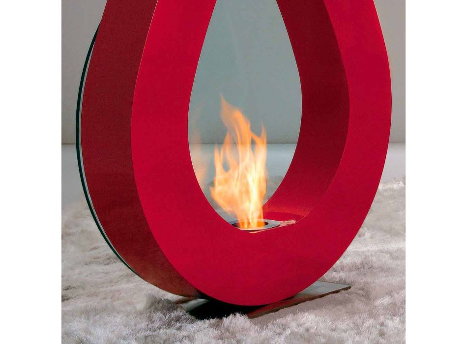 Biocamino von Bioethanol Erde, Flamme modernes Design in der Form Todd Viadurini