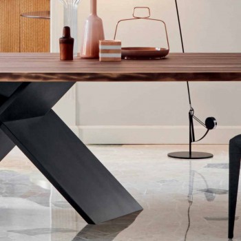 Bonaldo Ax Designtisch aus Holz mit natürlichen Kanten Made in Italy