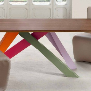 Bonaldo Big Table ausziehbarer Tisch aus Holzfurnier, hergestellt in Italien