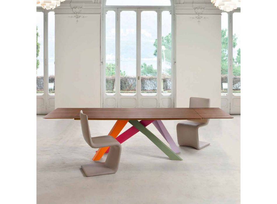 Bonaldo Big Table ausziehbarer Tisch aus Holzfurnier, hergestellt in Italien