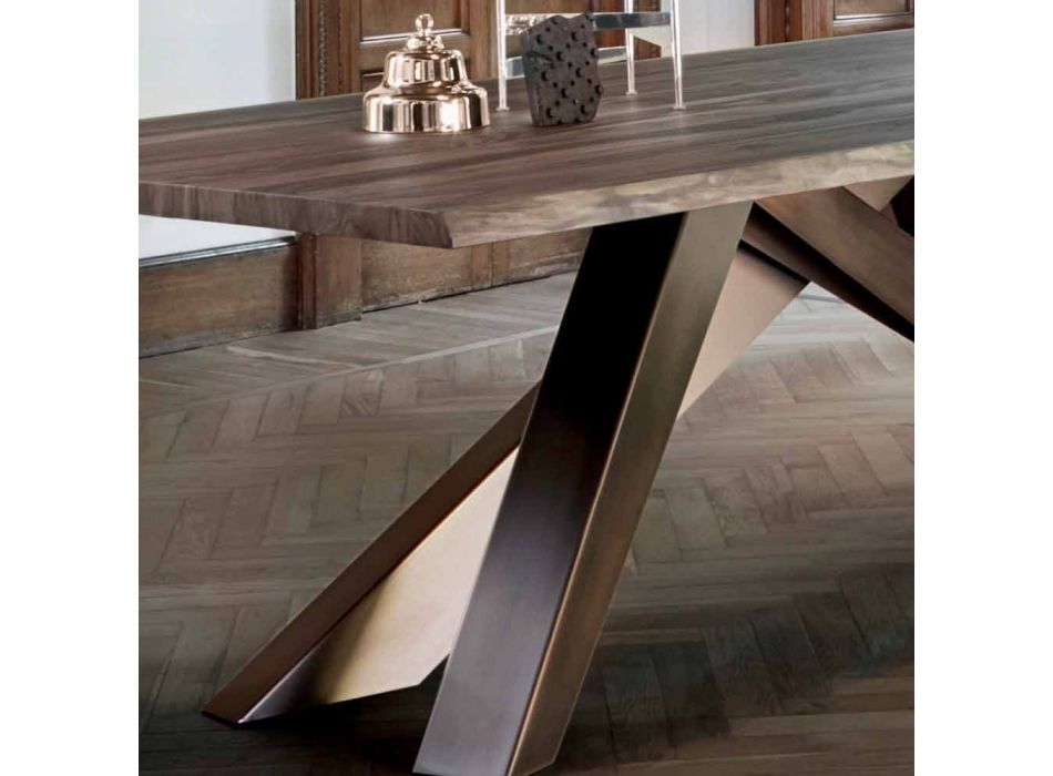 Bonaldo Big Table Massivholz Tisch natürliche Kanten in Italien hergestellt