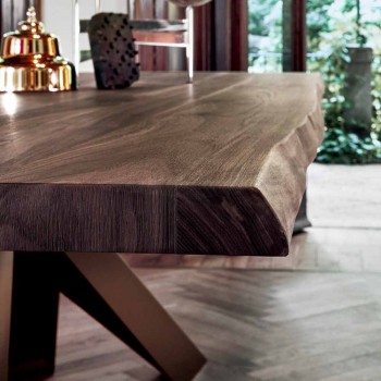 Bonaldo Big Table Massivholz Tisch natürliche Kanten in Italien hergestellt
