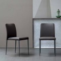 Bonaldo Deli Stuhl aus Leder mit gepolstertem Sitz, Design made Italy