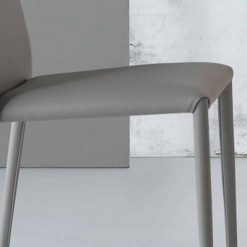 Bonaldo Eral moderner Designstuhl mit Lederbezug aus Italien