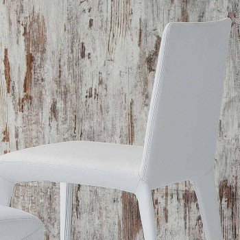 Bonaldo Filly gepolsterter Designstuhl aus weißem Leder, hergestellt in Italien